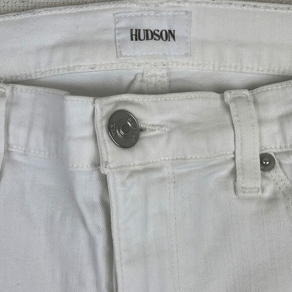 Hudson Jeans Womens 27 Skinny Slim Leg Stretch Ankle Mid Rise 5 Pocket White - Picture 2 of 11